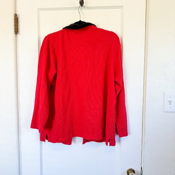 Vintage‎ Designers Originals Red Collared Christmas Holiday Cardigan Sweater - Picture 2 of 5